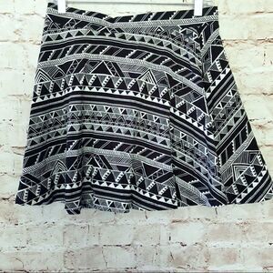 PINK elastic waist knit skirt Aztec